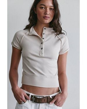 Free People The Clouds Henley Tee - Gray
