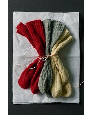 Free People Cable Knit Socks - Green