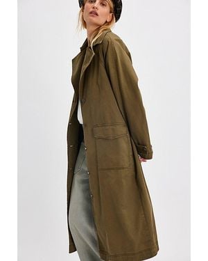 Free People Perry Military Duster Jacket - Green