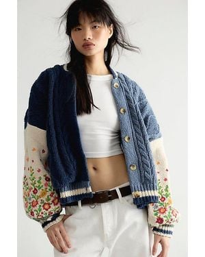 Free People Cloudburst Knit Cardi - Blue