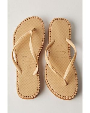 Havaianas Slim Flatform Loop Flip Flops - Natural