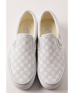 Vans Checkered Metallic Platform Slip-Ons - Gray