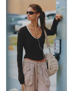 Fp Movement Crochet All Day Long Sleeve - Gray