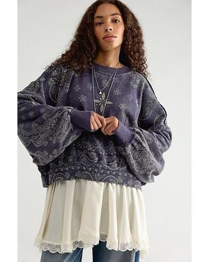 Free People Gaia Sweatshirt - Blue