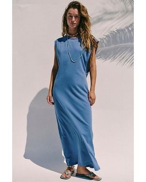 free-est Drift Street Cotton-Jersey Maxi Dress By - Blue