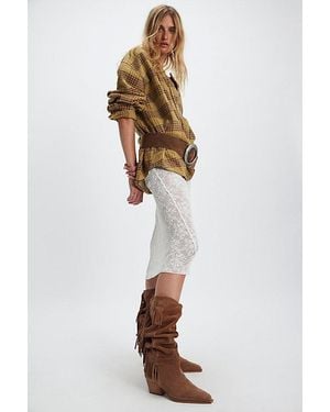 Free People Faith Fringe Western Boots - White