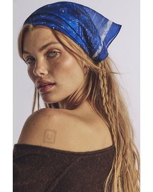 Free People Bridgette Silk Hair Scarf - Blue