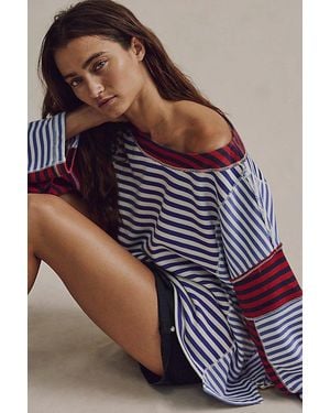 Free People It Girl Striped Pullover - Blue