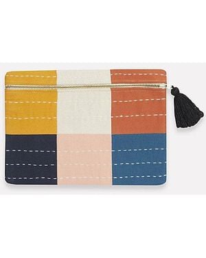 Anchal Checkered Pouch - Blue