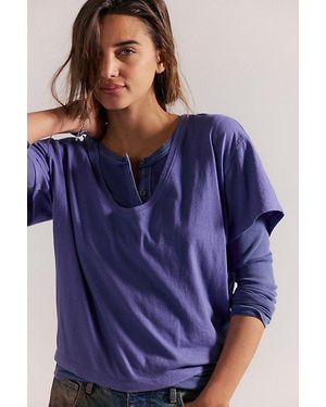 Free People 3Rd Street Tee - Blue
