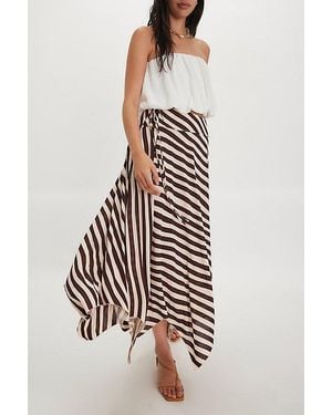 Free People Rae Knit Printed Cascade Skirt - White