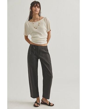 Free People Amelia Solid Tie Trousers - Black