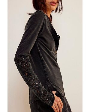 Free People Our Song Henley Cuff - Black