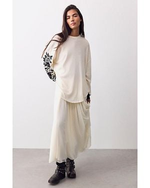 Free People Flora Oversized Long Sleeve Tee - Natural