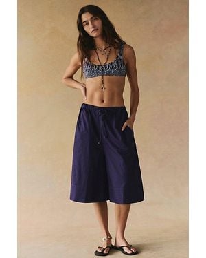 Free People Menorca Slouchy Capris - Blue