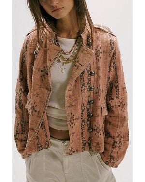 Free People Lotty Jacquard Band Jacket - Brown