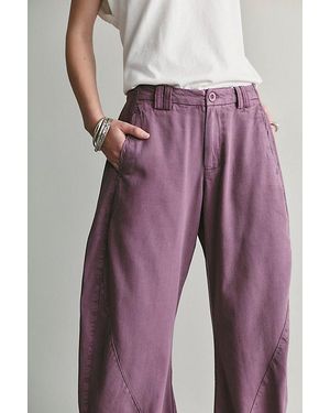 Free People Spotlight Washed Barrel Chino Trousers - Multicolour