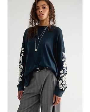Free People We The Free Flora Oversized Long Sleeve Tee - Blue