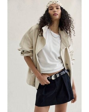 Free People Riverfront Vegan Mini Skirt - Black