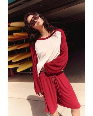 Free People Go Team Fine Gauge Sweater - Red