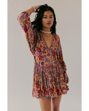Free People Sweet Dreams Printed Mini Dress - Brown