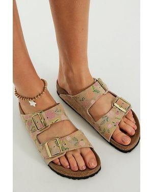 Birkenstock Arizona Floral Sandals - Natural