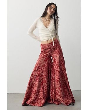 Free People Full Circle Skirt Trousers - Red