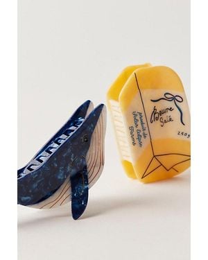 Solar Eclipse Hand-Painted Claw Clip - Blue