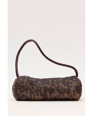 Free People Bailey Beaded Barrel Bag - Brown