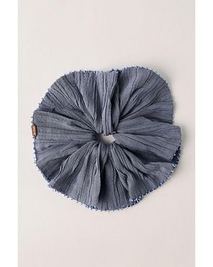 Free People Calypso Beaded Trim Scrunchie - Blue