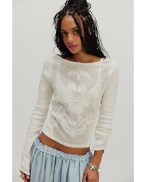Free People Delilah Long Sleeve Top - Gray
