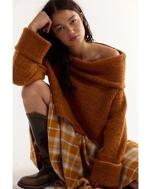 Free People Carrie Off-The-Shoulder Pullover - Brown