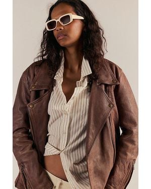 Free People Frankie Rectangle Sunglasses - Brown