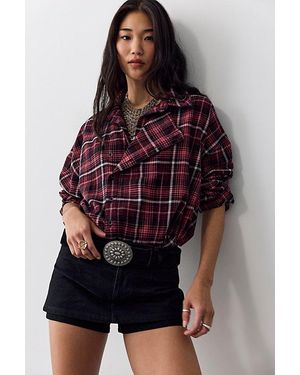 Free People Elisson Plaid Top - Red
