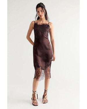 Shona Joy Lucia Lace Midi Dress - Brown