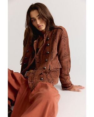 Free People Lotty Jacquard Band Jacket - Brown