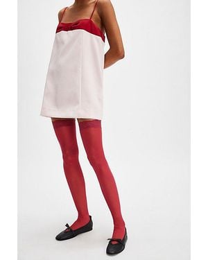 Only Hearts Tulle Lace Over The Knee Socks By - Red