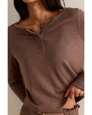Intimately By Free People Dream State Henley Top By - Brown