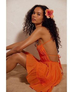 free-est Taking Sides Mini Dress By - Orange