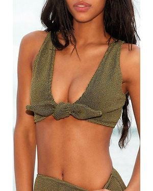 Beach Riot Ritzy Dallas Bikini Top At Free People In Olive Twist, Size: Small - Green