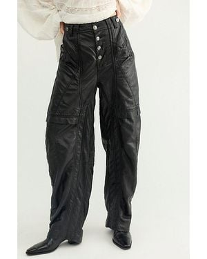 Free People We The Free Definition Workwear Vegan Leather Trousers - Black