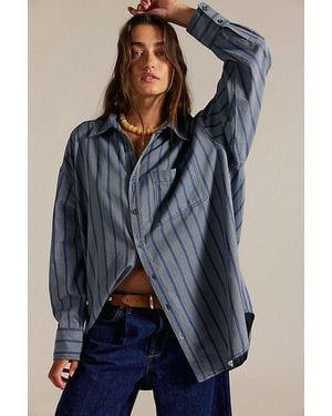 Free People Freddie Striped Shirt - Blue