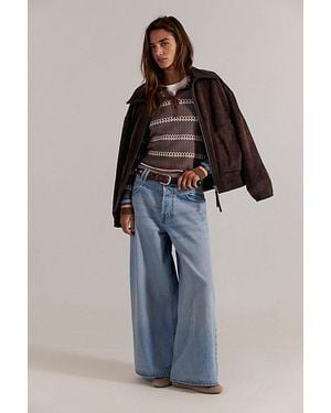 Free People Give And Take Baggy Wide-Leg Jeans - Blue