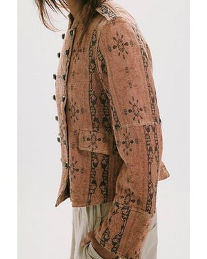 Free People Lotty Jacquard Band Jacket - Brown