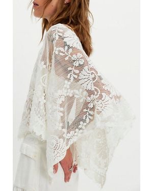 Free People Fp X Malai Lace Poncho Jacket - White