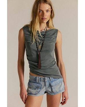 Free People Knock Out Shorties - Blue