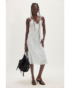 For Love & Lemons Bluebell Gingham Midi Dress - White