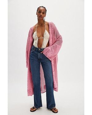 Free People Lucina Mesh Cover Up - Red