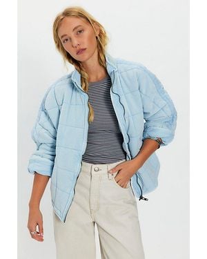 Free People Dolman Quilted Knit Jacket - Blue
