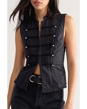 Free People Hearts On Fire Band Vest - Black